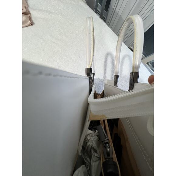 Daniela Moda Black / white Leather Handbag Dual Handles Tote Shoulder Strap NWT - Picture 16 of 16